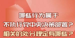 【學(xué)習(xí)在線】哪些行為屬于不執(zhí)行黨中央決策部署？相關(guān)處分規(guī)定是什么？